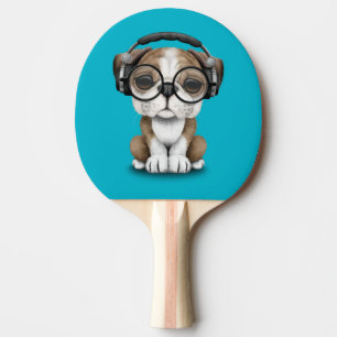 Raquete De Tênis De Mesa Filhote de cachorro bonito customizável DJ do