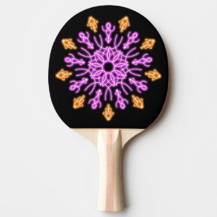 Raquete De Tênis De Mesa Flor de néon rosa e laranja