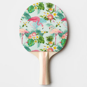 Raquete De Tênis De Mesa Flores e pássaros tropicais do vintage