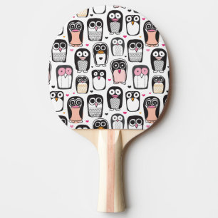 Raquete De Tênis De Mesa fundo da ilustração do pássaro do pinguim
