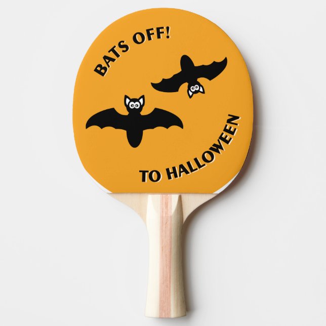 Raquete De Tênis De Mesa Halloween Bats Orange (Frente)