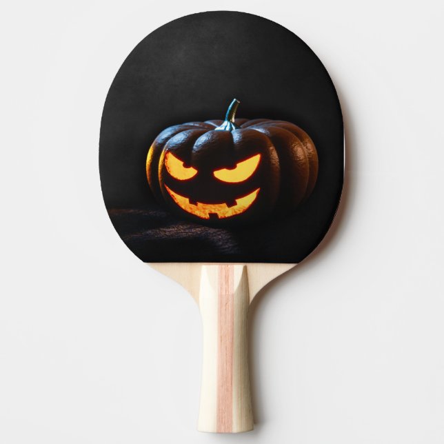 Raquete De Tênis De Mesa Halloween Pumpkin Jack-O-Lantern Spooky (Frente)