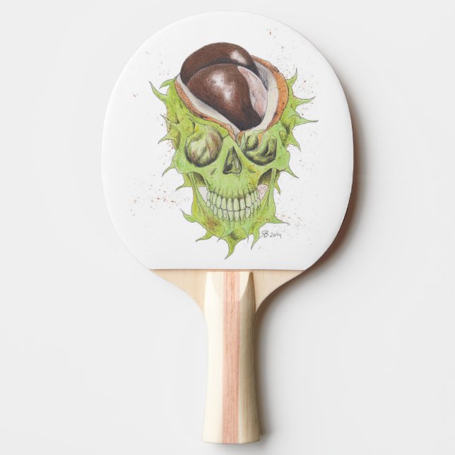 Raquete De Tênis De Mesa happy skull castanha (Frente)