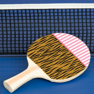 Raquete De Tênis De Mesa Impressão de Tigre Divertido com Trim e Stripes R