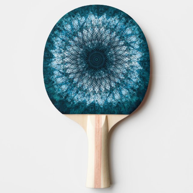 Raquete De Tênis De Mesa Índigo Blue Mandala (Frente)