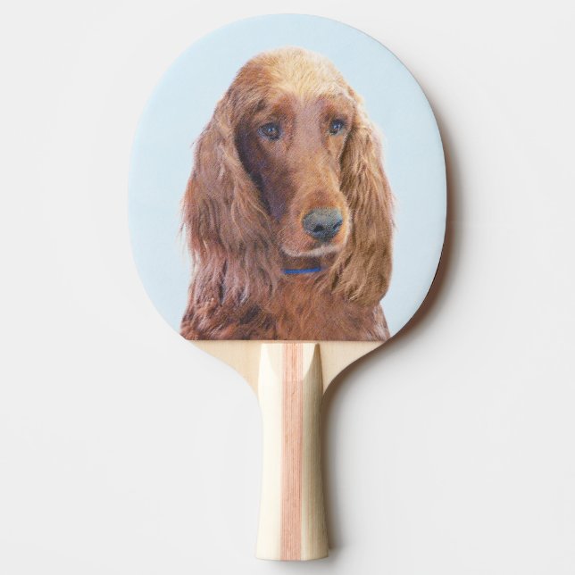 Raquete De Tênis De Mesa Irish Setter Painting - Bela Arte Original De Cach (Frente)