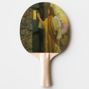 Raquete De Tênis De Mesa Jesus em seu vintage da porta
