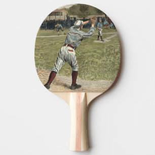 Raquete De Tênis De Mesa Jogador de basebol jogado fora na segunda base