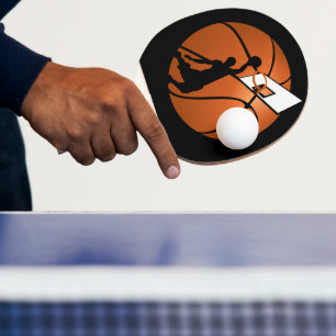 Raquete De Tênis De Mesa Jogador de basquete Slam Dunk com Hoop na Bola