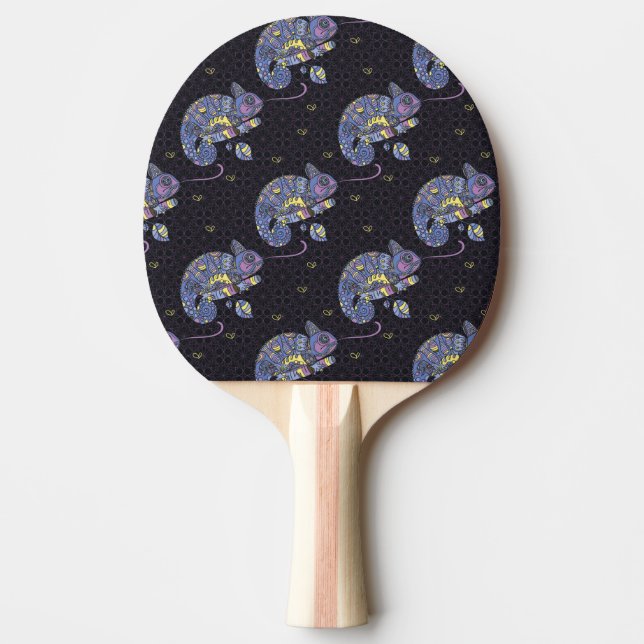 Raquete De Tênis De Mesa Lagarto de Zentangle (Frente)