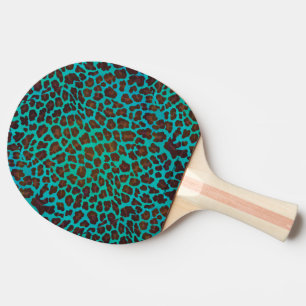 Raquete De Tênis De Mesa Leopard Brown e Teal Impressão
