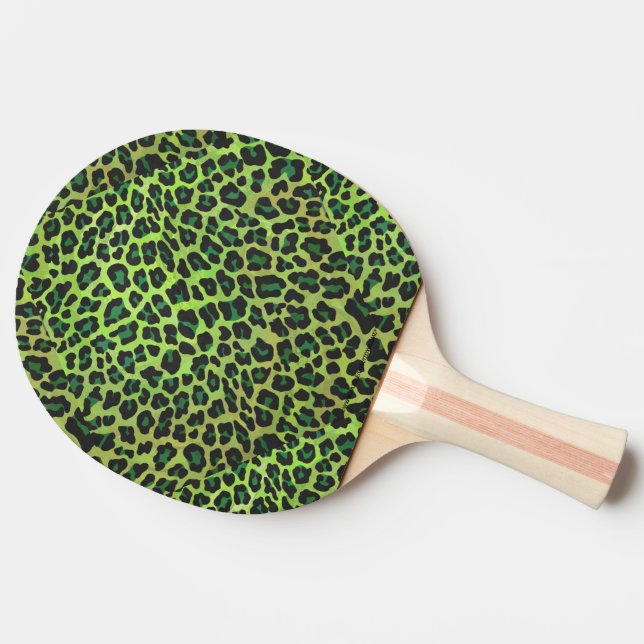 Raquete De Tênis De Mesa Leopardo Negro e Impressão Verde (Lateral)