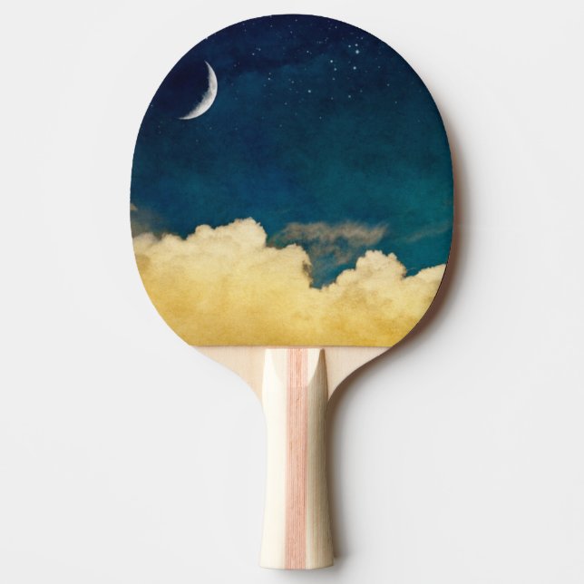 Raquete De Tênis De Mesa Lua e Cloudscape (Frente)