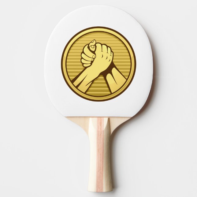Raquete De Tênis De Mesa Luta do braço Dourada (Frente)