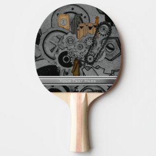Raquete De Tênis De Mesa Maquinaria de Steampunk (cor completa)