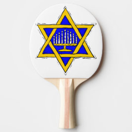 Raquete De Tênis De Mesa Menorah dentro da estrela de David
