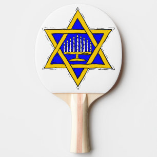 Raquete De Tênis De Mesa Menorah dentro da estrela de David