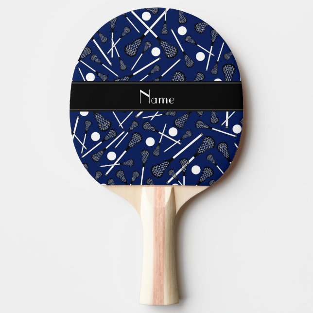Raquete De Tênis De Mesa Nome personalizado lacrosse azul marinho (Frente)