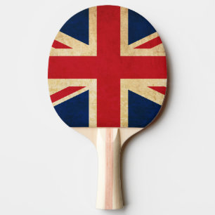 Raquete De Tênis De Mesa Old Vintage Grunge Reino Unido Flag Union Jack