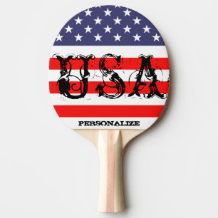 Raquete De Tênis De Mesa Os EUA patrióticos sibilam a pá do pong com