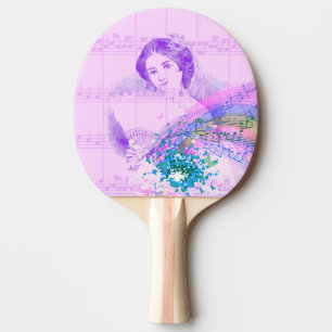 Raquete De Tênis De Mesa Pá de Pong do sibilo da senhora partitura do fã