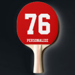 Raquete De Tênis De Mesa Paddel de pong de número Jersey para tênis de mesa<br><div class="desc">Nome personalizado e pá pingue-pongue de número de camisa para a ideia de presente de jogos de tênis para homens, mulheres e crianças. Cor de fundo personalizada. Divertido para o time de futebol, jogador de softball ou treinador. Acessórios do dormitório da faculdade.</div>