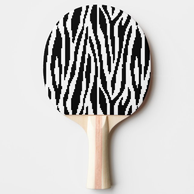 Raquete De Tênis De Mesa Padrão de Design de impressão de pixel zebra de 8  (Frente)