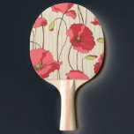 Raquete De Tênis De Mesa Padrão de Populações Retroativas<br><div class="desc">padrão uniforme floral,  papoilas © e ® Bigstock® - Todos os direitos reservados.</div>