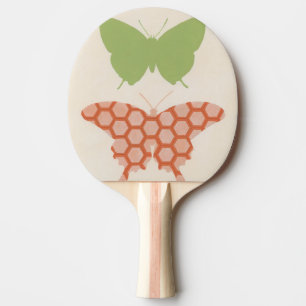 Raquete De Tênis De Mesa Padrões Decorativos de Borboleta em Fundo de Crea