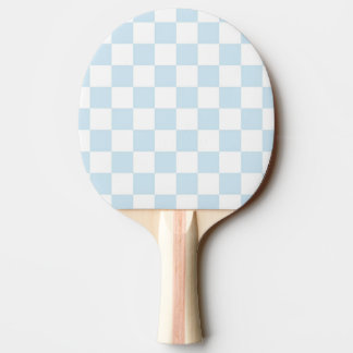 Raquete De Tênis De Mesa Pastel Blue e White Checkerboard
