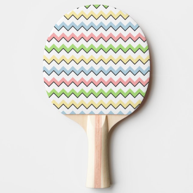 Raquete De Tênis De Mesa Pastel Chevron-Drop Shadow por Shirley Taylor (Frente)