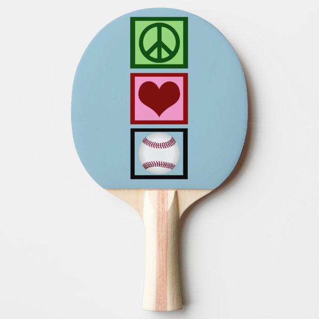 Raquete De Tênis De Mesa Peace Love Baseball (Frente)