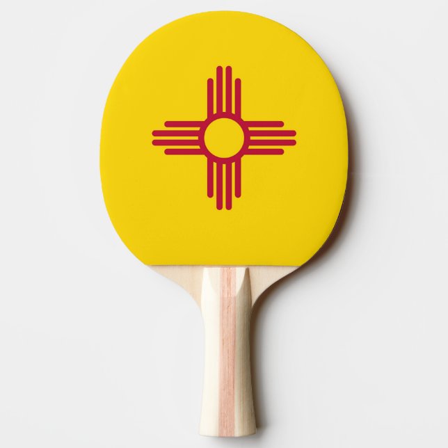 Raquete De Tênis De Mesa Ping pong com bandeira do Novo México, EUA (Verso)