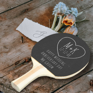 Raquete De Tênis De Mesa Ping Pong Paddle, Aniversário do Casamento Chalkbo