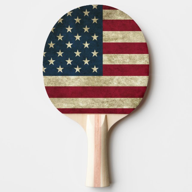 Raquete De Tênis De Mesa Ping Pong Paddle/Bandeira Americana (Frente)
