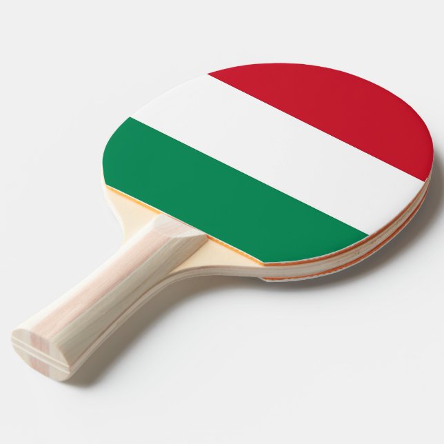 Raquete De Tênis De Mesa Ping pong paddle com bandeira da Hungria (Frente inclinada)