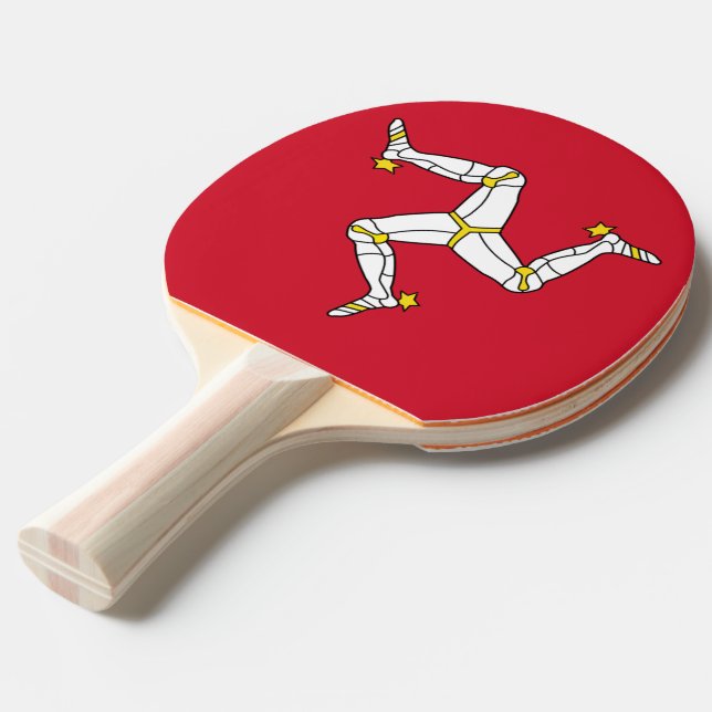 Raquete De Tênis De Mesa Ping pong paddle com bandeira da Ilha de Man (Frente inclinada)