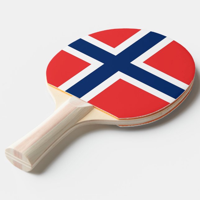 Raquete De Tênis De Mesa Ping pong paddle com bandeira da Noruega (Frente inclinada)