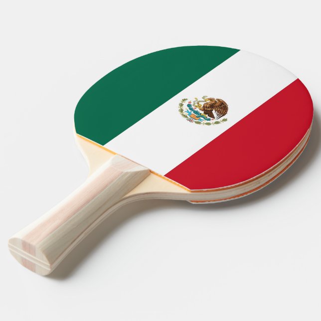 Raquete De Tênis De Mesa Ping pong paddle com bandeira do México (Frente inclinada)