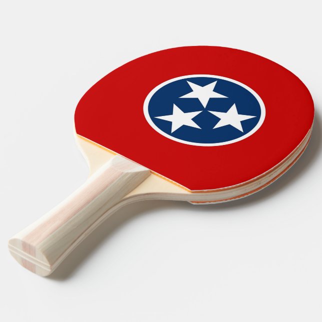 Raquete De Tênis De Mesa Ping pong paddle com Flag do Tennessee, EUA (Frente inclinada)