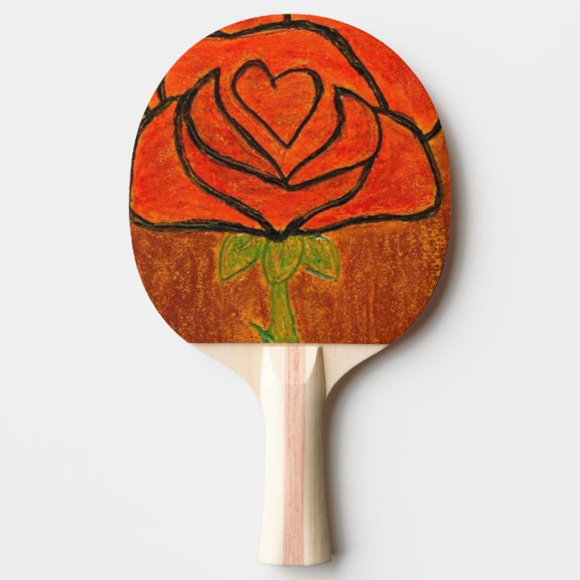 Raquete De Tênis De Mesa Ping Pong Paddle "Rosa Heart #6" (Frente)