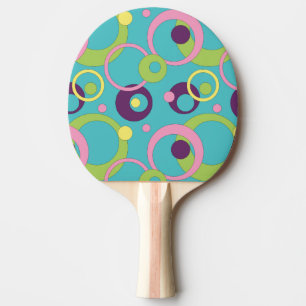 Raquete De Tênis De Mesa Pino Pong Ping Círculos Azuis Funky