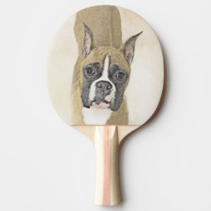 Raquete De Tênis De Mesa Pintura de Boxer - Arte de Cachorro Original Bonit