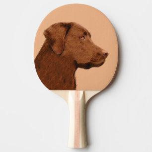 Raquete De Tênis De Mesa Pintura de Labrador Retriever (Chocolate) - Arte C