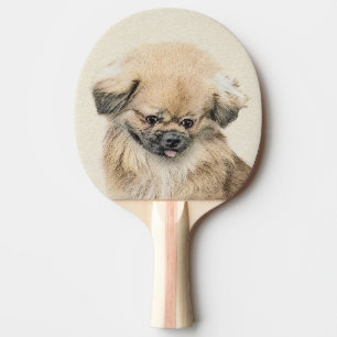 Raquete De Tênis De Mesa Pintura em Pekingese - Arte Cachorra Original