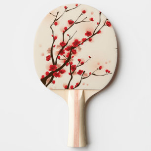 Raquete De Tênis De Mesa Pintura oriental do estilo, flor da ameixa no