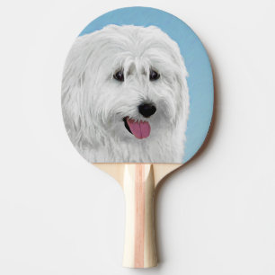 Raquete De Tênis De Mesa Polonês Lowland Sheepdog Painting - Original Dog A