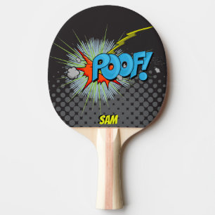 Raquete De Tênis De Mesa Poof cómico do estilo do pop art! Super-herói