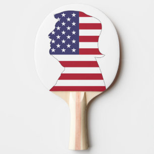 RAQUETE DE TÊNIS DE MESA PRESIDENTE DONALD TRUMP AMERICAN FLAG
