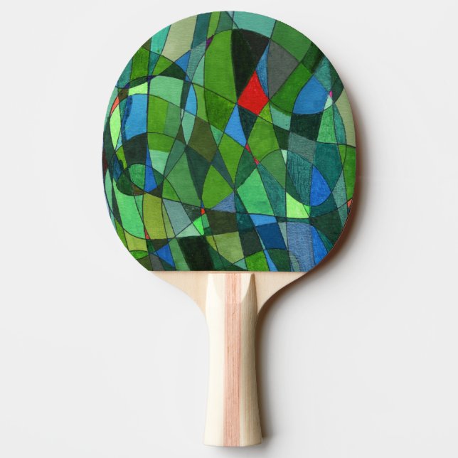 Raquete De Tênis De Mesa "Principalmente Verdes" Abstrato Ping Pong Paddle (Verso)